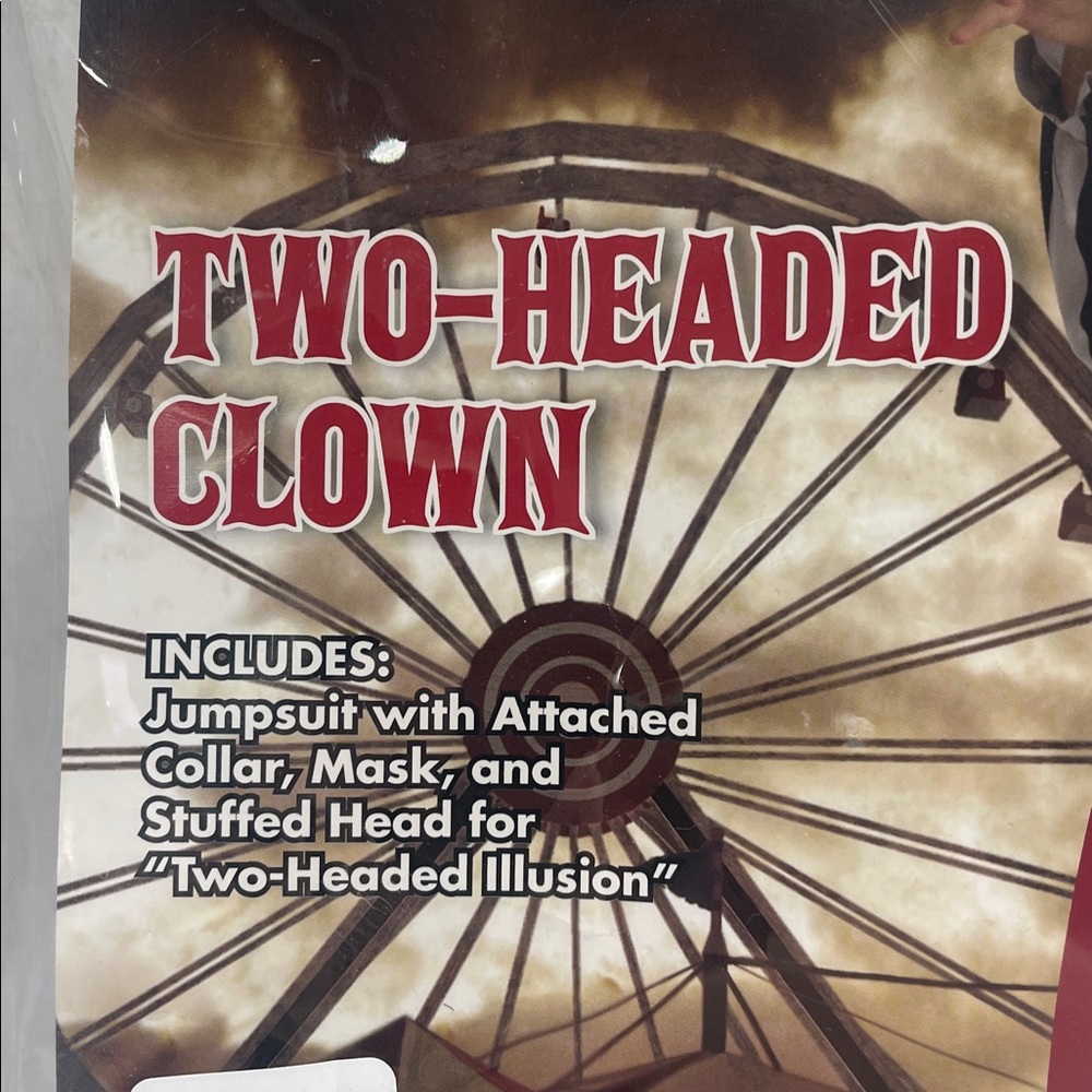 Spirit Two-Headed Clown Costume Kids size Large 10-12 - Picture 3 of 13